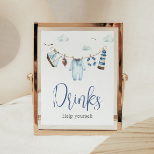 Nautical Ahoy Baby Shower Drinks Poster
