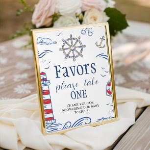 Nautical Ahoy Favours Thank You Table Sign 8x10