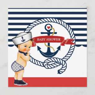 Nautical Ahoy It's a Boy Baby Shower Invitation