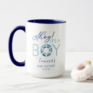 Nautical Ahoy It's A Boy Baby Shower Mug