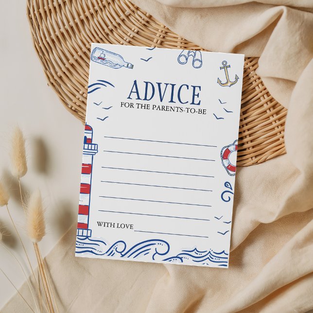 Nautical Ahoy It's a Boy Shower Advice Card (Creator Uploaded)