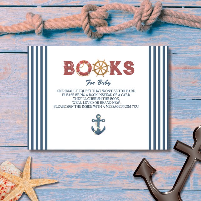 Nautical Ahoy its Baby Books For Baby  Enclosure Card (Creator Uploaded)