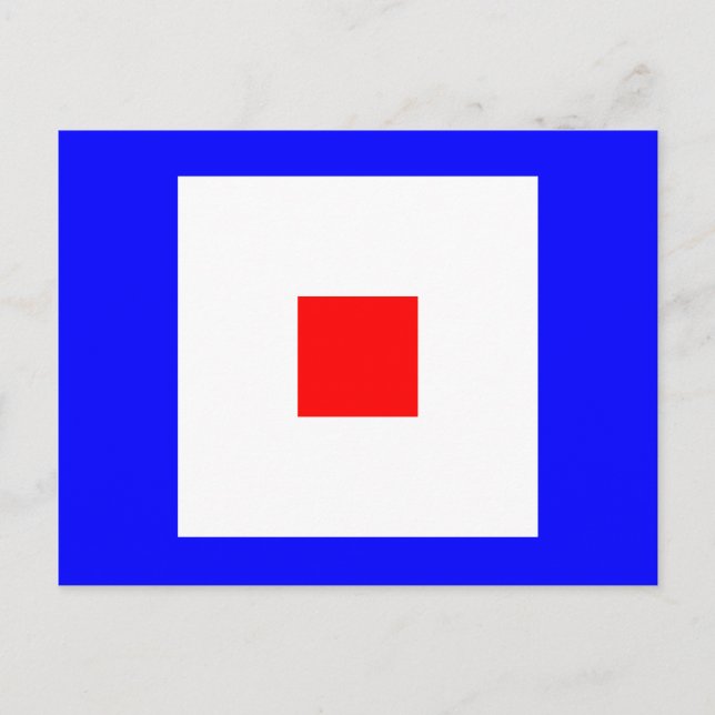 Nautical Alphabet Flag Signal Letter W Postcard (Front)
