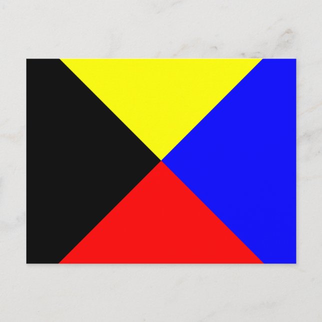 Nautical Alphabet Flag Signal Letter Z Postcard (Front)