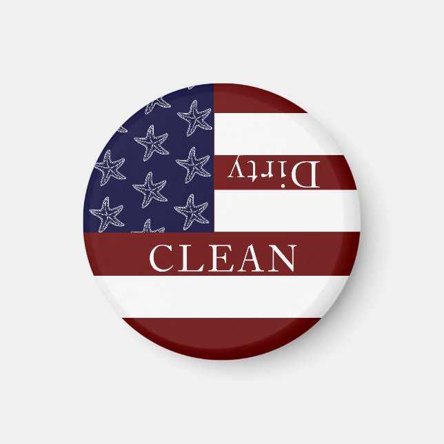 Nautical American Flag Red White Blue Dishwasher Magnet (Front)