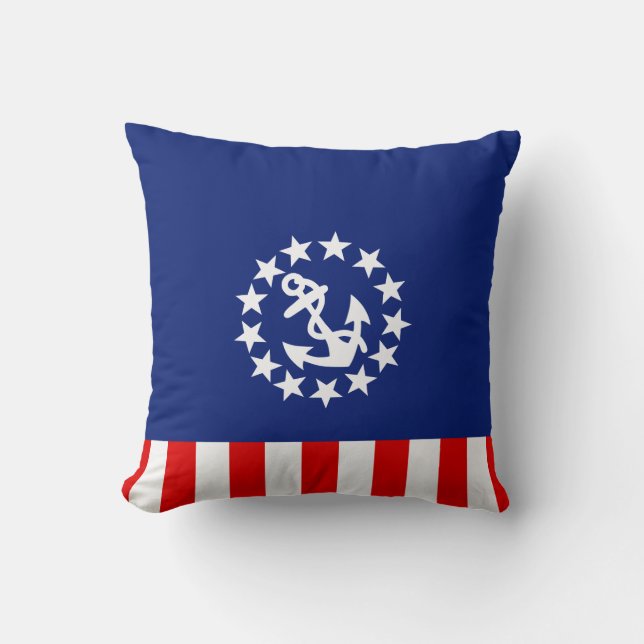 Nautical American Yacht Flag Decor Cushion (Front)