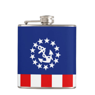 Nautical American Yacht Flag Decor Hip Flask