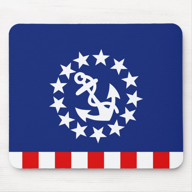 Nautical American Yacht Flag Design Mouse Pad (Front)