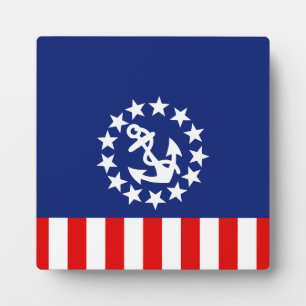 Nautical American Yacht Flag is at the Marina Plaque