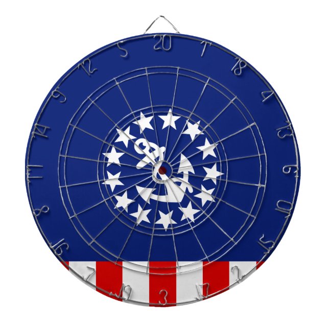 Nautical American Yacht Flag Symbol Dartboard (Front)