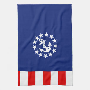 Nautical American Yacht Flag Symbol Tea Towel