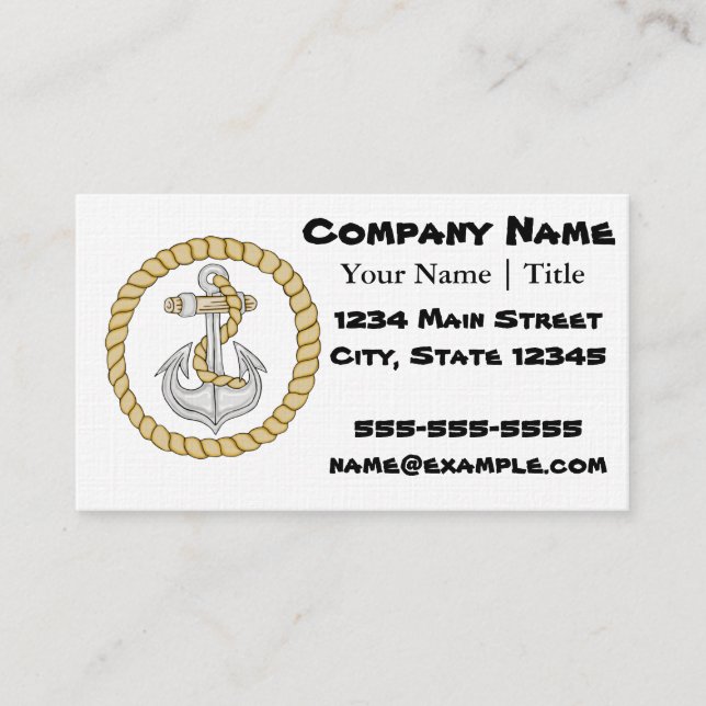 Nautical Anchor 2 Business Card (Front)