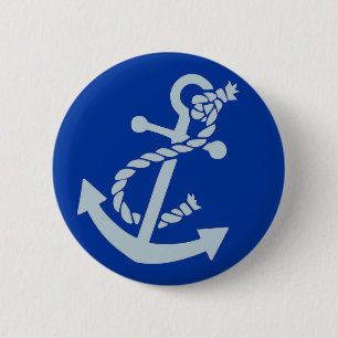 Nautical Anchor 6 Cm Round Badge