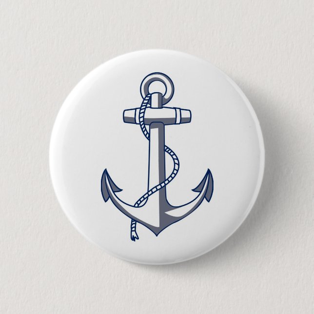 Nautical Anchor 6 Cm Round Badge (Front)