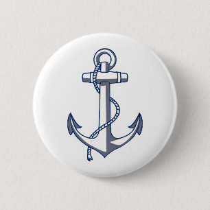 Nautical Anchor 6 Cm Round Badge