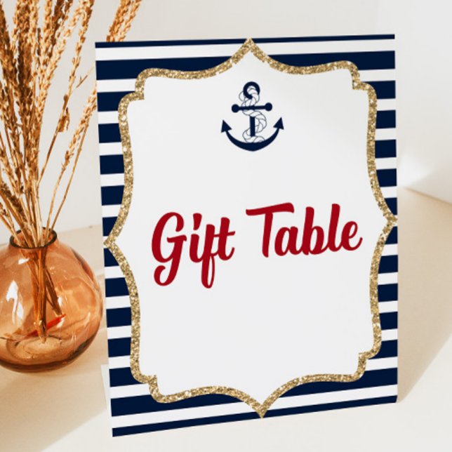 Nautical Anchor Ahoy Gift Table Party Sign (Creator Uploaded)