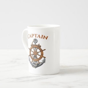 Nautical Anchor And Captain Bone China Mug