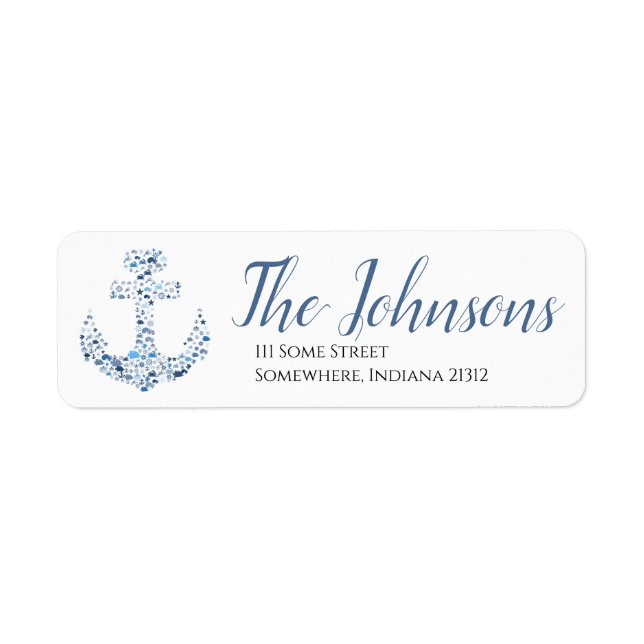 Nautical Anchor and Fish Return Address Labels (Front)