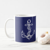 Nautical Anchor and Rope Blue