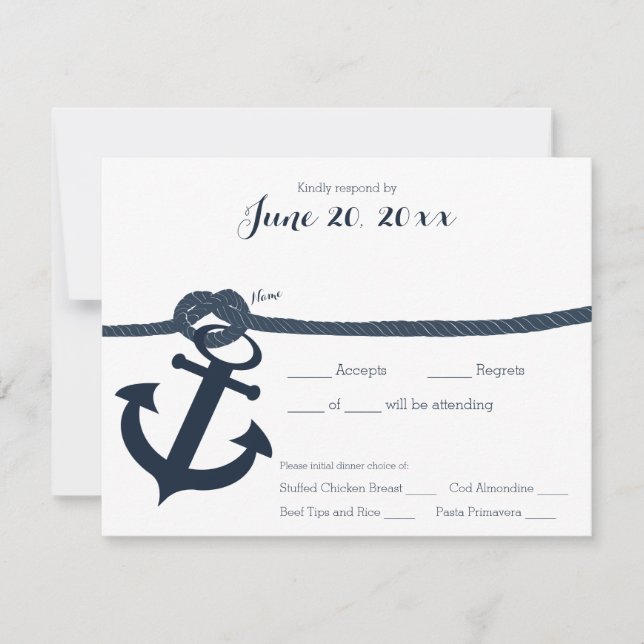 Nautical Anchor and Rope Response Dark (Front)