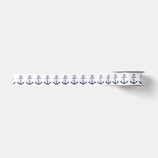 Nautical Anchor and Rope Satin Ribbon