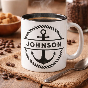 Nautical Anchor and Rope Signature Mug