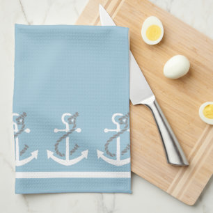 Nautical Anchor and Rope Tea Towel