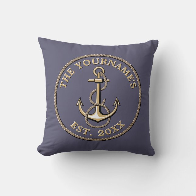 Nautical Anchor And Rope Template Cushion (Front)