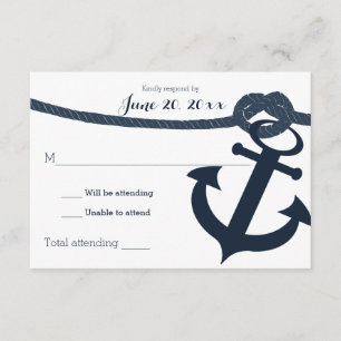 Nautical Anchor and Rope Wedding Response Dark
