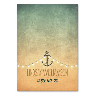 Nautical Anchor and String Lights Place Cards