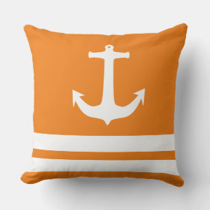 Nautical Anchor and Stripes Pattern Cushion