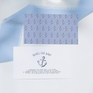Nautical Anchor Baby Shower Books For Baby Enclosure Card