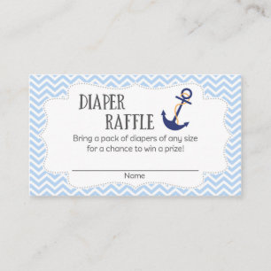 Nautical Anchor Baby Shower Diaper Raffle Tickets Enclosure Card
