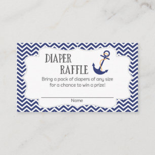 Nautical Anchor Baby Shower Diaper Raffle Tickets Enclosure Card