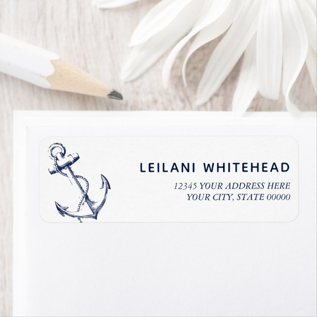 Nautical Anchor Baby Shower Label Return Address Label (Insitu)