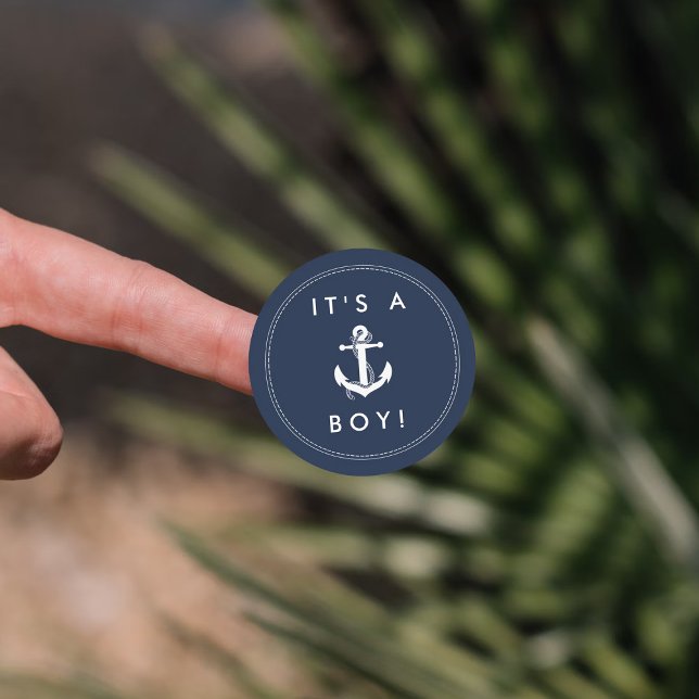 Nautical Anchor Baby Shower Stickers - It's A Boy! (Creator Uploaded)