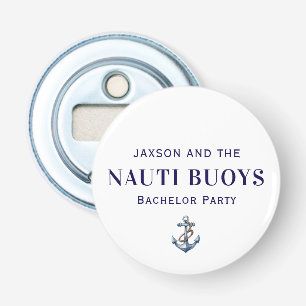 Nautical Anchor Bachelor Party Button Bottle  Opener