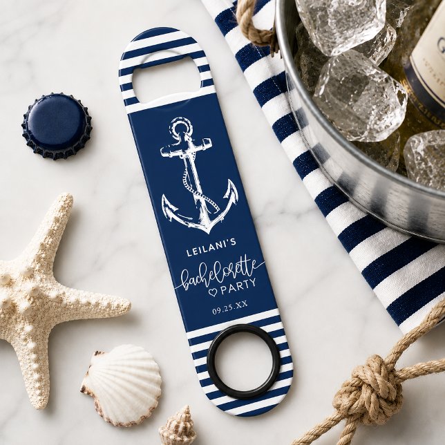 Nautical Anchor Bachelorette Navy Blue (Nautical anchor bachelorette party favors for a seaside bride to be.)