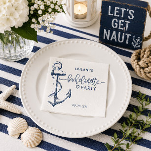 Nautical Anchor Bachelorette White Napkin