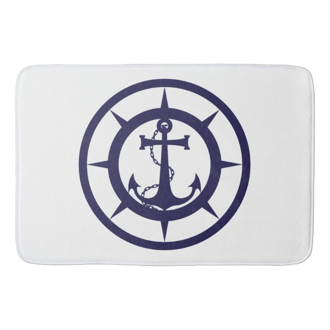 Nautical Anchor Bath Mat (Front)