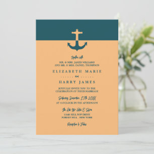Nautical Anchor, Beach Wedding Invitation