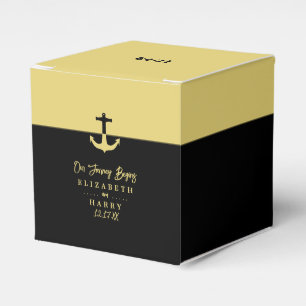 Nautical Anchor - Black Gold - Beach Wedding Favour Box