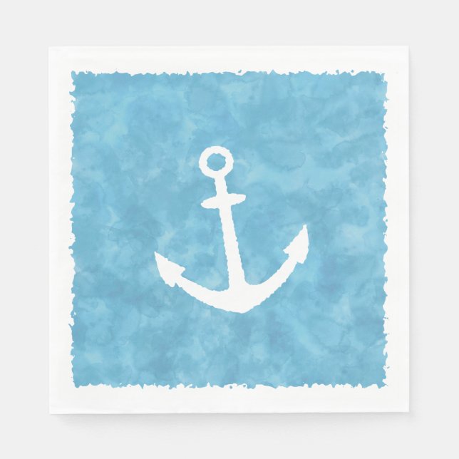 Nautical Anchor Blue Baby Shower Napkin (Front)