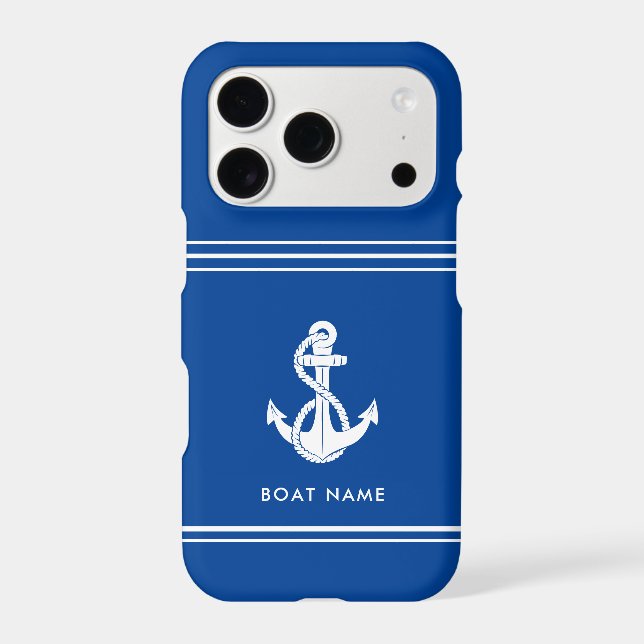Nautical Anchor Boat Name Blue Custom (Back)
