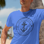 Nautical Anchor Boat Name Boating Custom Tri-Blend Shirt<br><div class="desc">Add your boat or captain's name and location by clicking the "Personalise" button above. Set sail in style with our custom nautical-themed boating swag t-shirt, the ultimate companion for your maritime adventures. This tee boasts a cute design inspired by the ocean's wonders, featuring classic maritime motifs such as an anchor...</div>
