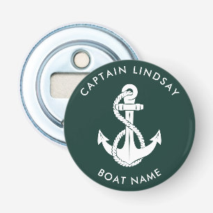 Nautical Anchor Boat Name Captain Custom Bottle Opener