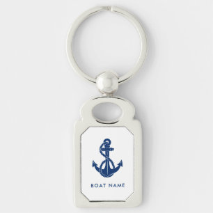 Nautical Anchor Boat Name Captain Custom Key Ring