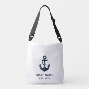 Nautical Anchor Boat Name Crossbody Bag
