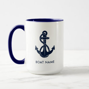 Nautical Anchor Boat Name Custom Mug