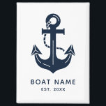 Nautical Anchor Boat Name Magnet<br><div class="desc">Make your boat's name stand out with our nautical anchor magnet you can easily personalize, creating a custom and classic look. It's the perfect way to add a unique, sea-faring touch to your vessel.</div>